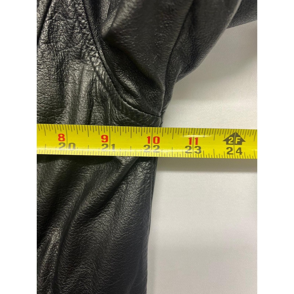 Vintage Wilsons Black Leather Jacket Lined Zip Front Casual Outerwear 90s - Picture 13 of 16